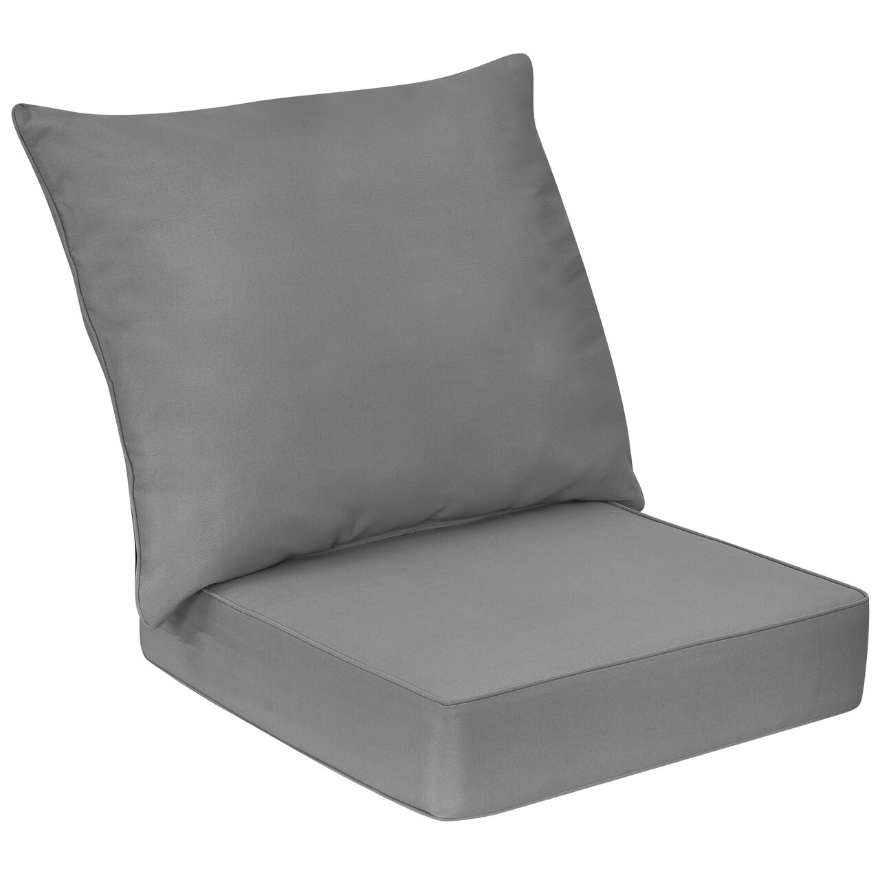 Outdoor Chair Cushion Set Seat And Back Cushion Polyester Thick Padded With Ties Removable Cover Patio